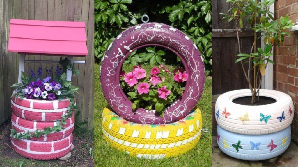 Floreiras com pneus 10 ideias simples de fazer em casa