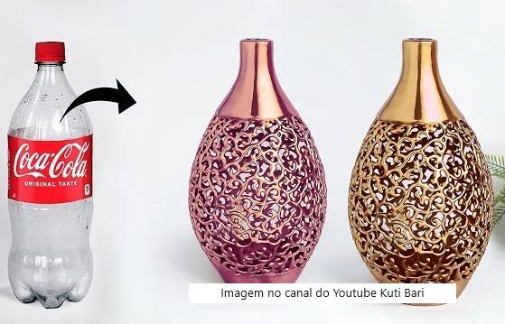 Vasos de flores com garrafa pet elegantes
