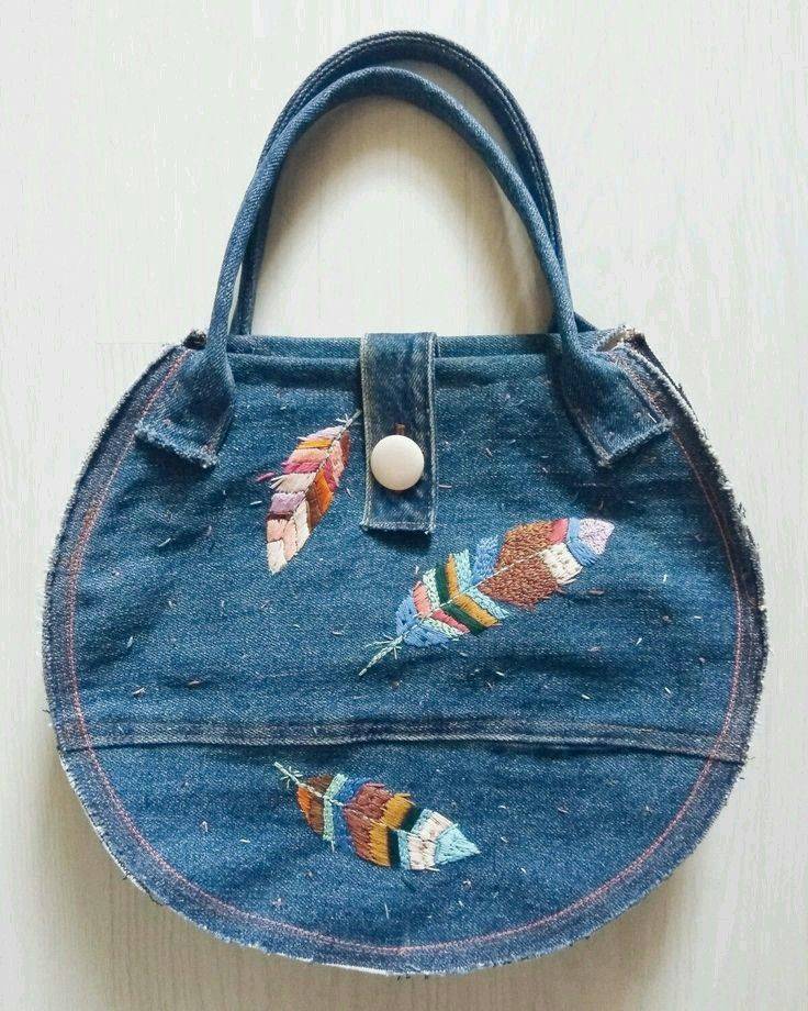 bolsa com retalho de tecido jeans 9