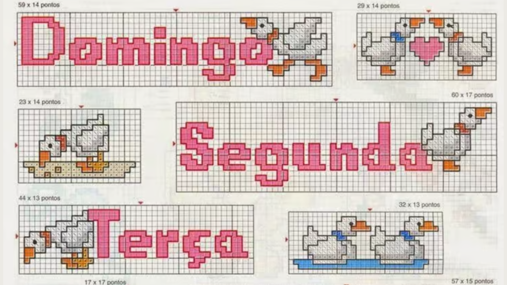 graficos de ponto cruz semaninha