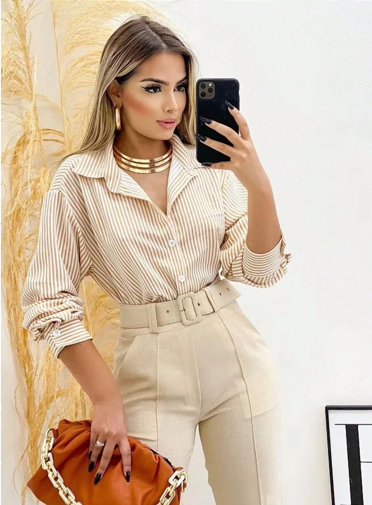 camisa feminina listrada 2